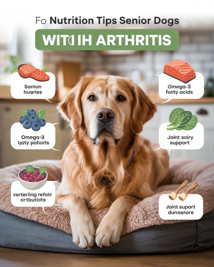 nutrition tips fof senior dogs with arthiritis and join inflammation.